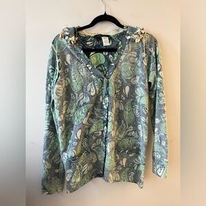 Marc By Marc Jacob Floral Cashmere-Wool Faded Seashell Embellished Cardigan